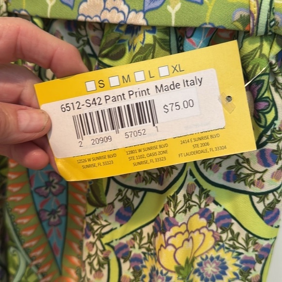 NWT Colorful Paisley Wide-Leg Pants made in Italy - Picture 6 of 9